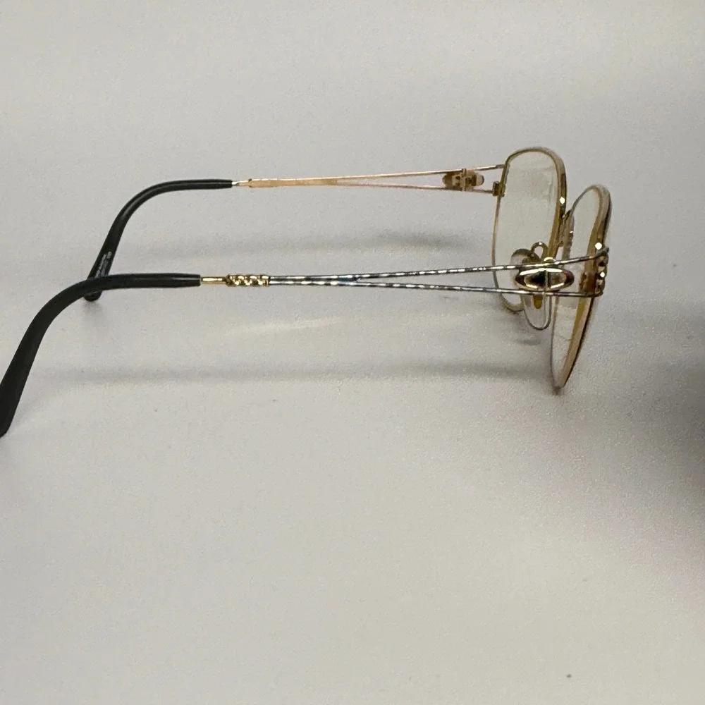 Christian‎ Dior Vintage Gold Blue Marble Oval Eyeglass Frames Austria 22926